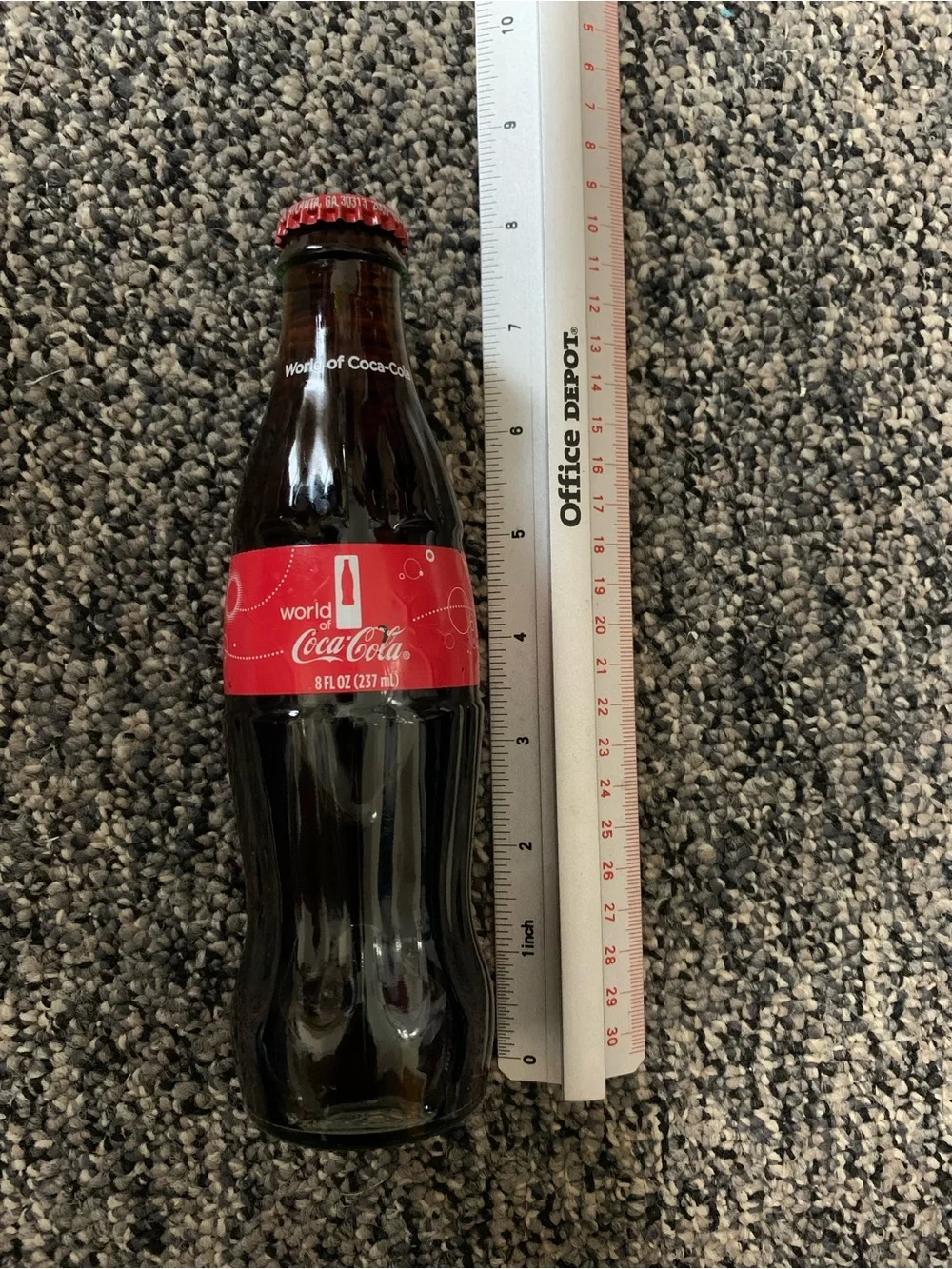 vintage Coca-Cola classic glass bottle bottled at the world of coca-cola in 2013